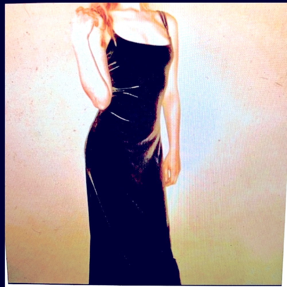 Betsey Johnson Black Velvet Gown